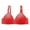 Rouge, variante sur Soutien-gorge Confortable Sans Armatures pour Femme, Couleur Unie, Ajouré