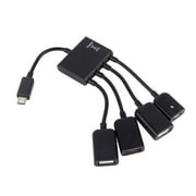 Micro USB OTG Host Hub Adapter, Multi Functional Splitter for Indoor Office