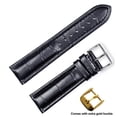 thumbnail image 1 of deBeer brand Breitling Style Matte Alligator Grain Watch Band (Silver & Gold Buckle) - Black 22mm, 1 of 3