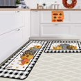 thumbnail image 3 of Buffalo Plaid Pumpkin Fall Kitchen Rugs Set of 2,Thanksgiving Autumn Pumpkin Front Door Mat Floor Rug for Fall Home Holiday Party Decor 17"x47"+17"x30", 3 of 6