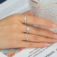 thumbnail image 6 of Beautlace 3 PCS 925 Sterling Silver Stackable Rings Set,Wedding Heart Eternity Band Rings for Women, 6 of 9