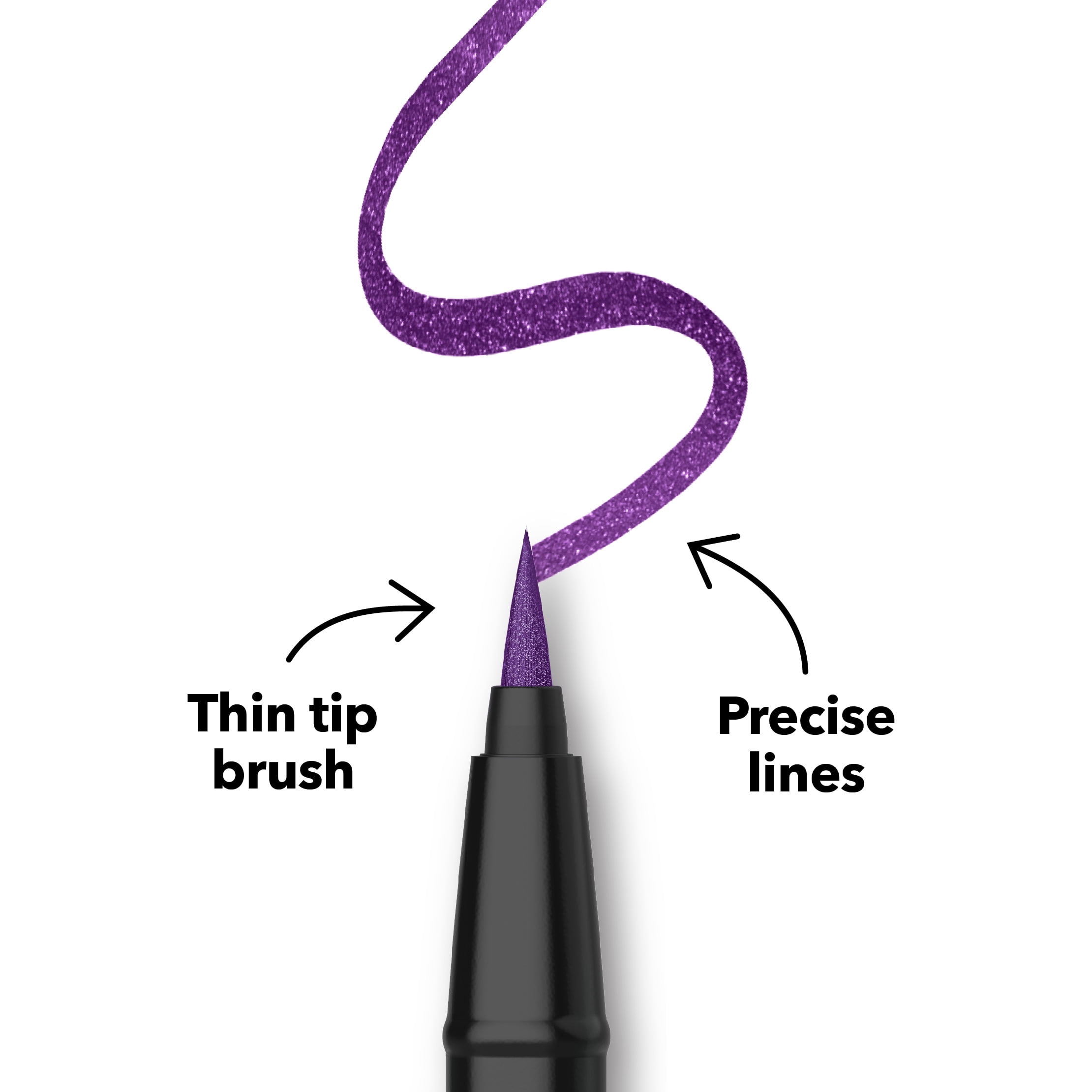 (2 pack) Hard Candy Party Lines Color Play Eyeliner, Liquid Liner, 24HR Wear, Like Royalty, Metallic Purple