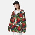 thumbnail image 4 of Picia Strawberry2 Women's Men's UPF 50+ Sun Protection Hoodie Shirt Long Sleeve SPF Fishing Outdoor UV Hiking Lightweight Shirts-, 4 of 9