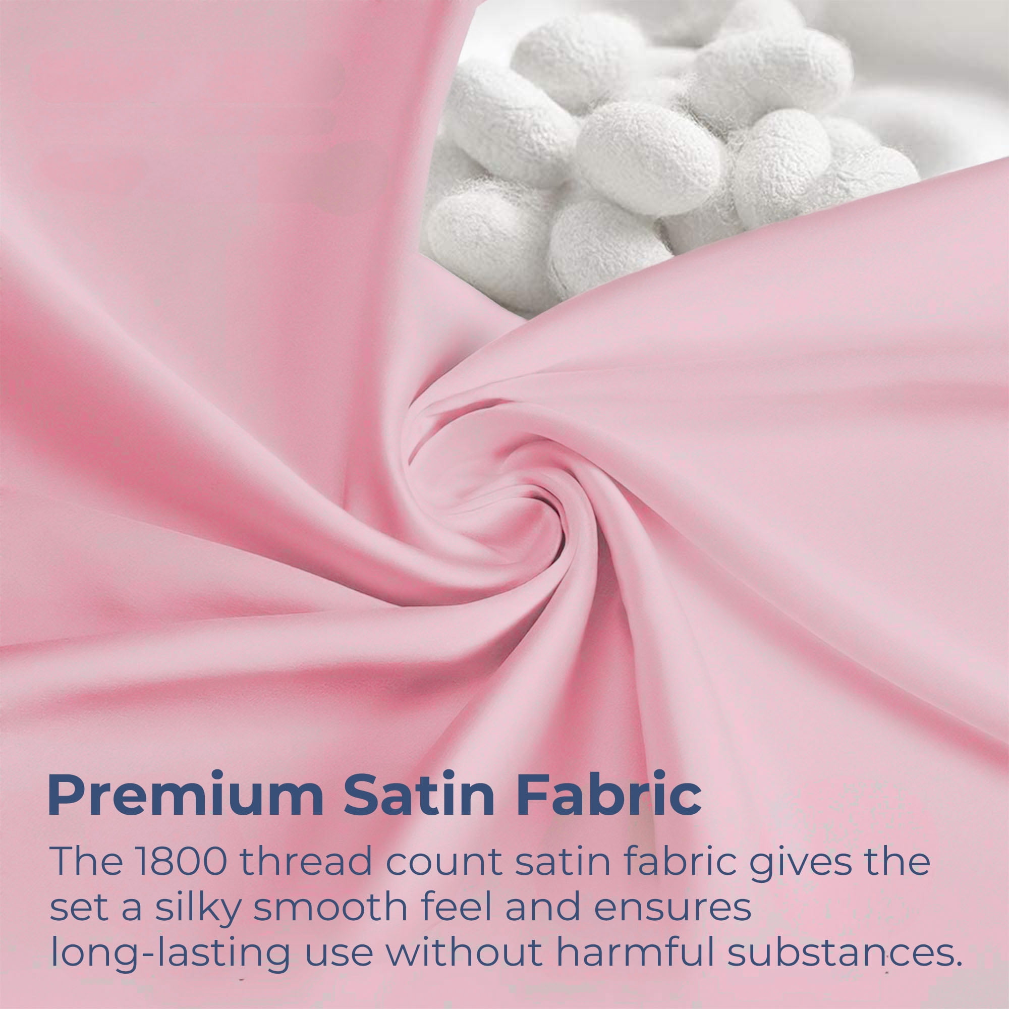 Seasonwood Pink Sheets Queen Size Soft 1800 Microfiber Satin Sheet Set 4 Pieces 2 Pillowcase