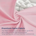 thumbnail image 3 of Seasonwood Twin Size Sheet Set,Satin Sheets,Silky Luxury Bed Set of 3 with 1 Pillowcase,Pink, 3 of 8