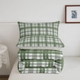 thumbnail image 5 of Manfei Green White Plaid Twin Comforter Sets,Vintage Check Bedding Set,Light Gray Reversible,2 Pieces,1 Comforter and 1 Pillowcase,2 Pieces,1 Comforter and 1 Pillowcase, 5 of 7