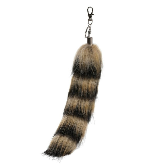 Raccoon Tail Keychain Soft Plush Cosplay Tail For Costume Parties Fairs, 40Cm/15.7In, Lightweight And Realistic, Perfect For Role Playing And Carnival Events, 0.2Lb