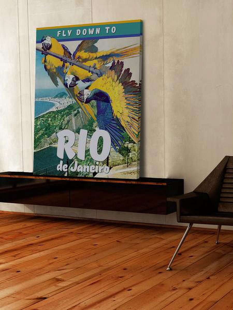 "Travel Poster Rio" Painting Print on Wrapped Canvas