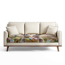 Renewold Easter Bunny Eggs Basket Couch Seat Cover Sofa Seat Slipcover Replacement Stretch Furniture Protector Sofa Cover Sofa Slipcover for Kids, Pets, Lachine Washable, L