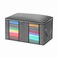 thumbnail image 2 of 6 Pack Clothes Storage Bags Foldable Clear Window Reinforced Handles, Bedroom Organizing, 2 of 7