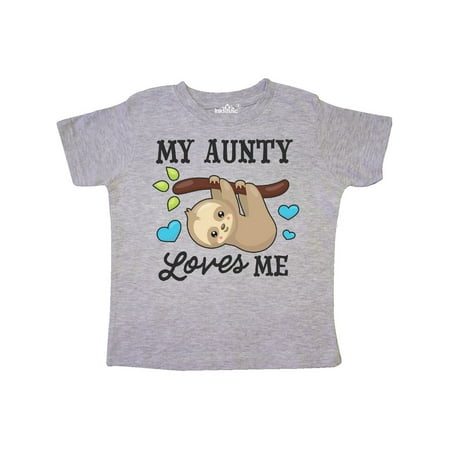

Inktastic My Aunty Loves Me with Sloth and Hearts Gift Toddler Boy or Toddler Girl T-Shirt