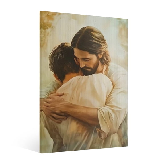 Vintage Jesus Canvas Wall Art Paint, Jesus Pictures Canvas Print Posters Wall Decor, Christian Christmas Wall Art Home Church Decor for Living & Prayer Room Bedroom Wall Decor Framed