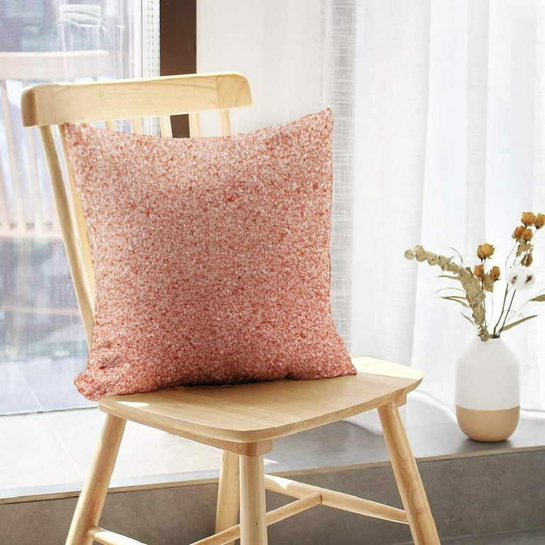 LALILO Throw Pillow Covers Festive Rose Gold Sparkle Glitter Gold Cushion Cover 18 x 18