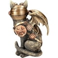 thumbnail image 3 of Feline Steampunk Cat Pilot Resin Figurine, 3 of 4
