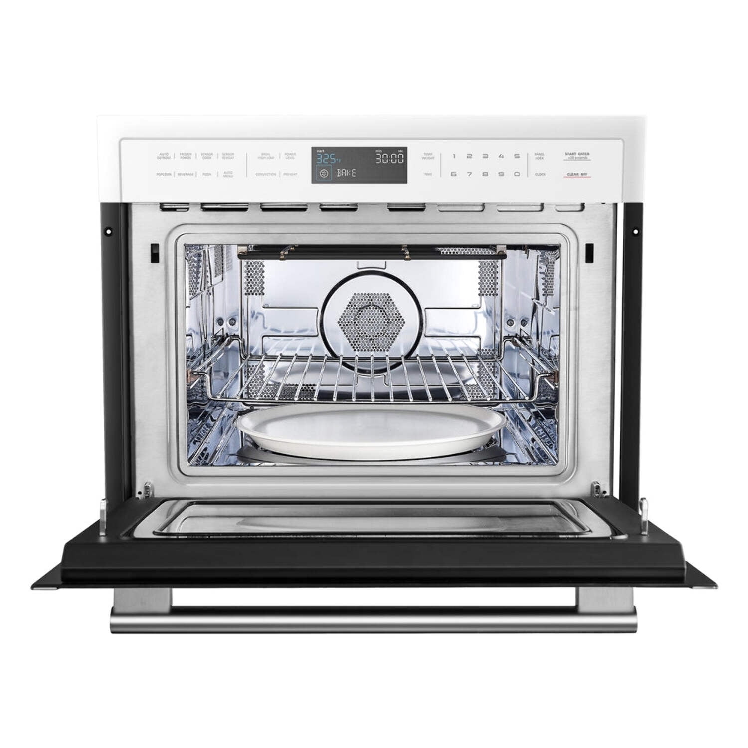 Forno Oliena Espresso White 24-Inch Built-In Microwave and Convection Oven Combo, 1.6 cu.ft, 1750W Convection, 1000W Microwave, Stainless Steel Interior, Glass Touch Controls, Sensor Cooking