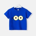 thumbnail image 3 of Camiseta de verano 100 % algodón para adolescentes, camiseta de algodón con cuello redondo y estampado sencillo de Minions de dibujos animados para niños y niñas, ropa de manga corta para niños, 3 of 5