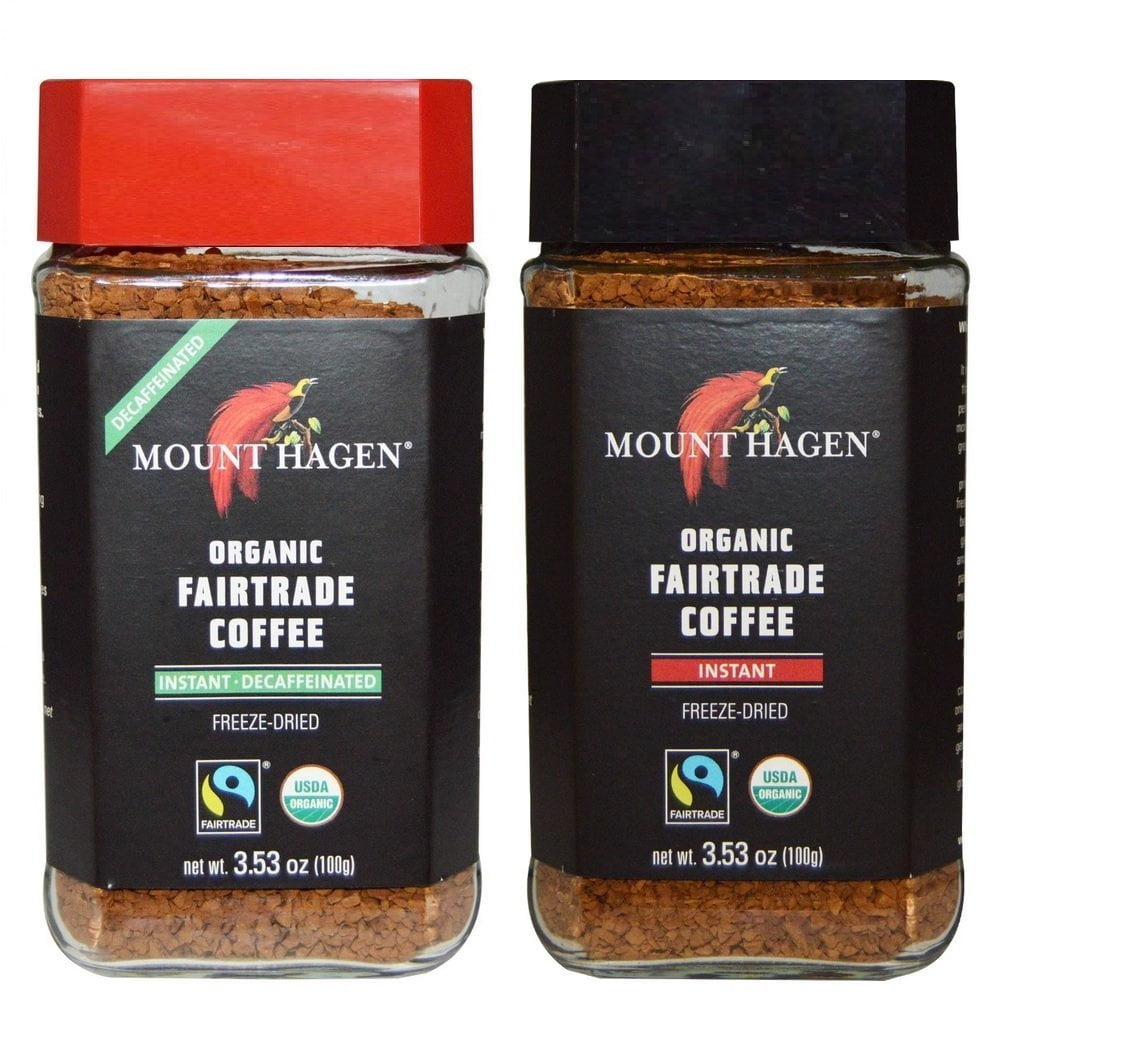 Mount Hagen Organic Freeze Dried Instant Coffee 3.53 Oz Each,Variety