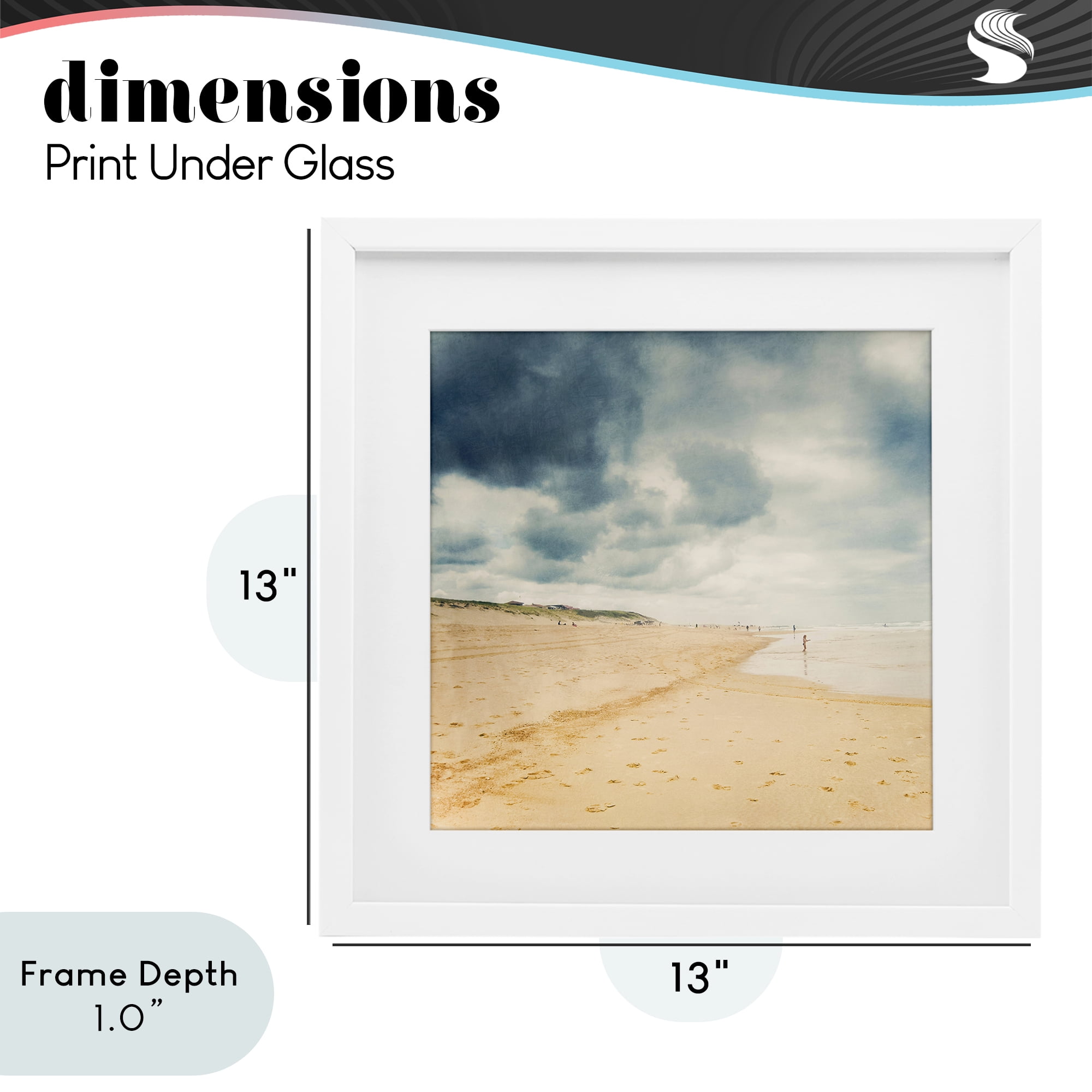 Stupell Industries Beach On A Cloudy Day White Framed Print Under Glass, design by Dirk Wüstenhagen