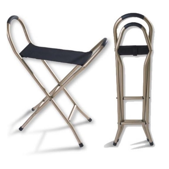 Walking Cane with Seat Folding Lightweight - Portable Walking Stick with Seat for Seniors, Seat Cane with Chair with 4 Non-Slip Legs & Comfortable Handle, 21” Cane Chair with 250 lb Weight Capacity