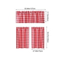 thumbnail image 3 of 3pcs Cafe Curtain Set, One Top Valance and Two Lower Panels, Light Filtering Thermal Window Covering for Kitchen Bathroom Basement Laundry Room and Small Windows, B-Red, 3 of 9