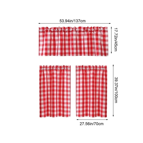 SHJHENG Kitchen Curtains Small Coffee Curtains Basement Filtering And Heat Insulating Curtains 3 Piece Set