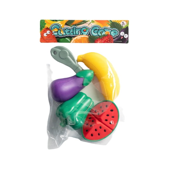 Kids Cutting Play Food Fruits Vegetables Toy Set, Toddler Pretend Kitchen Cutting Toys with 2 Safety Knives, Educational Fine Motor Skills Toy, Birthday Gift for Boys Girls Ages 3 4 5 6 Years Old
