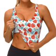 thumbnail image 3 of Honeii Strawberries patten Workout Crop Tank Top for Women Yoga Tank Tops Athletic Sports Shirts Exercise Undershirts,Sports Bra,Sports vest-Medium, 3 of 8
