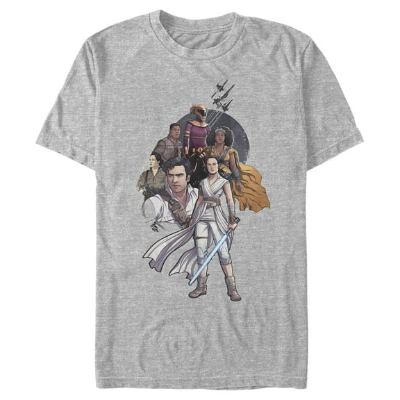 Men's Star Wars: The Rise of Skywalker Artistic Rebel Collage  Graphic Tee Athletic Heather Small