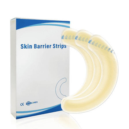 Ceeport 20 Pcs Elastic Ostomy Barrier Strips - Medical Grade Hydrocolloid Waterproof Leak - Skin Adhesive Ostomy Barrier Tape for Colostomy Stoma Bags