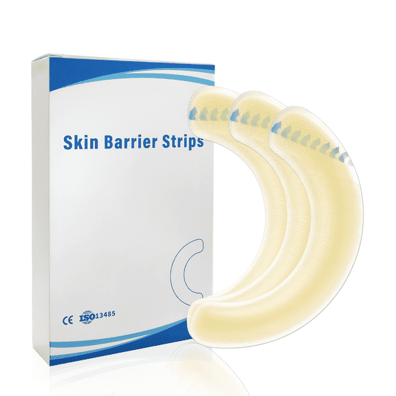 Ceeport 20 Pcs Elastic Ostomy Barrier Strips - Medical Grade Hydrocolloid Waterproof Leak - Skin Adhesive Ostomy Barrier Tape for Colostomy Stoma Bags