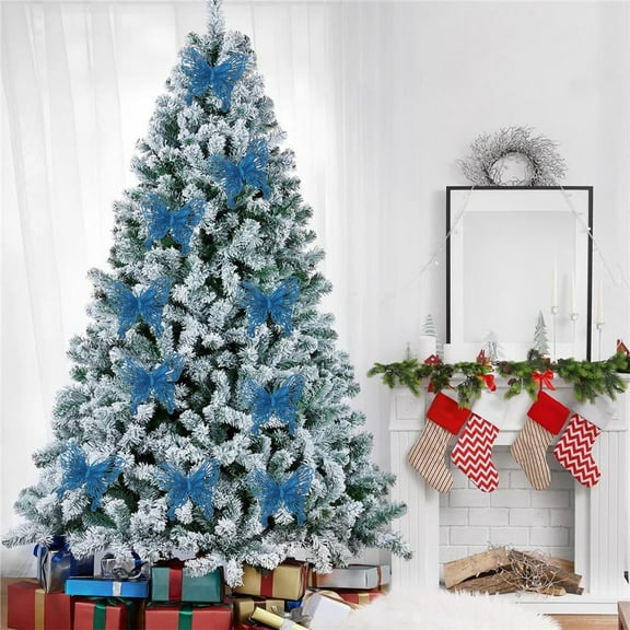 Christmas Tree Decorations Set 10 Pack Sparkling Butterflies Ornaments For Christmas Tree Garland Wedding Decorations Wreath Gift Box Holiday Party Decorations Christmas Hanging Decor