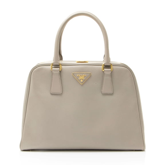 Pre-Owned Prada Saffiano Framed Pyramid Satchel