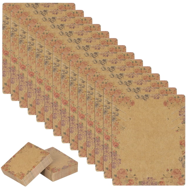 MasteelfCA 100pcs Decorative Floral Pattern Jewelry Display Cards Earring Display Papers