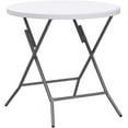 thumbnail image 5 of LINJH 32" Round Folding Commercial Banquet Table, Portable Plastic Coffee Card Dining Table for Kitchen or Outdoor Party Wedding Event-White, 5 of 10