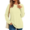 thumbnail image 5 of Sweatshirts for Women No Hood Crewneck Loose Fit Fleece Pullover Fall Fashion Clothes with Pocket Khaki S, 5 of 7