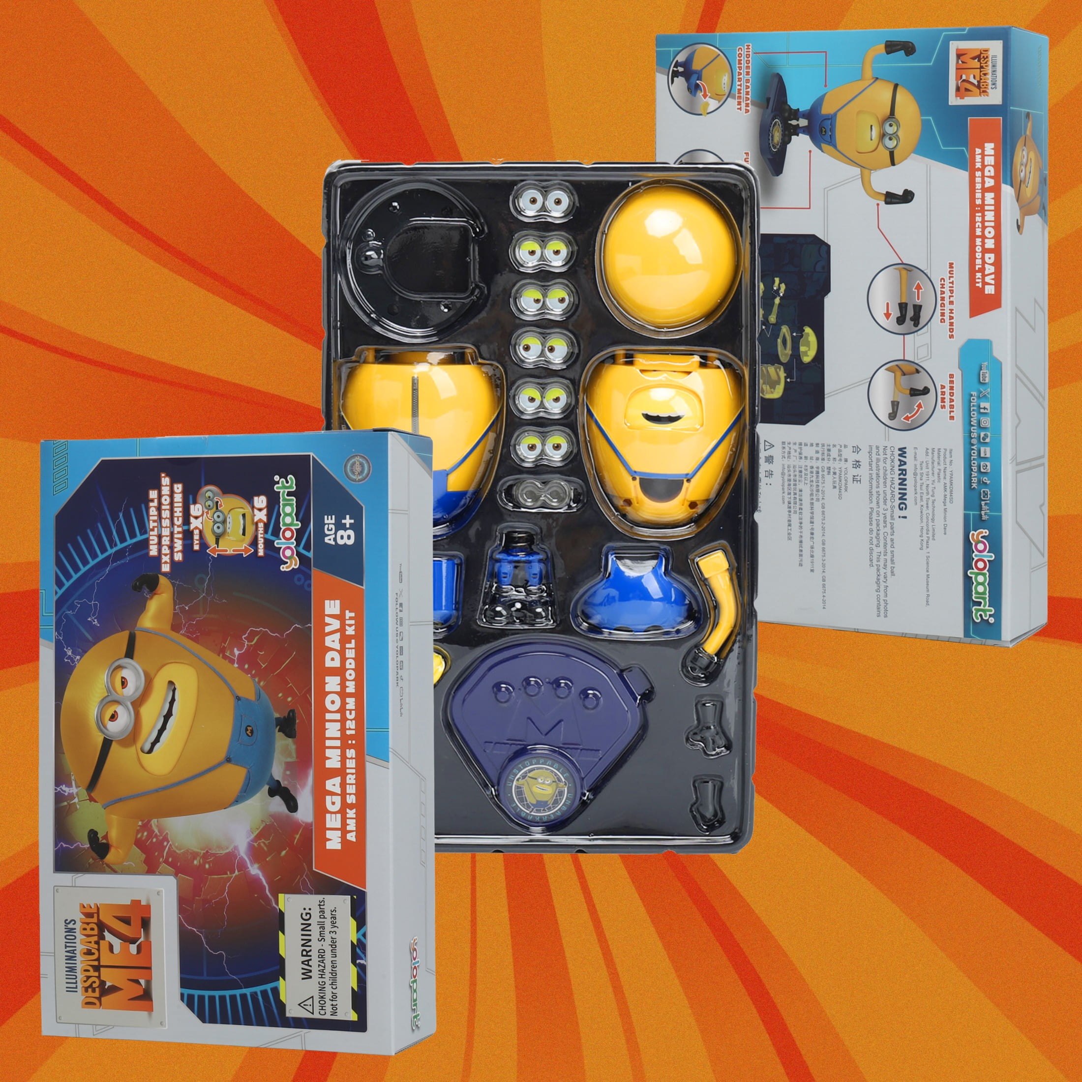 minon♡ YOLOPARK Collectible Child Action Figure, ABS Yellow, 5.90 x 3.93
