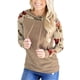 thumbnail image 5 of Sudadera con capucha para mujer, estampado floral, manga larga, bolsillo, suéter con capucha, top, caqui, XL kenally AP000831-04, 5 of 7