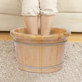 thumbnail image 5 of Natural Wooden Foot Bath Bucket Soaking Foot Tub Sauna with Massager Roller+Lid 30 Min Keep Warm, 5 of 12