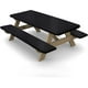 thumbnail image 1 of Juego de 3 piezas de 72 pulgadas para mesa de picnic y banco, cubierta de mantel ajustable, vinilo negro, mesa de picnic y banco, cubierta de mantel ajustable, 1 of 5