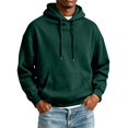 thumbnail image 3 of Nestiefly Hoodie for Men Fleece Long Sleeve Oversize Hooded Sweatshirts Casual Fall Track Pullover with Pocket Dark Green XL, 3 of 9