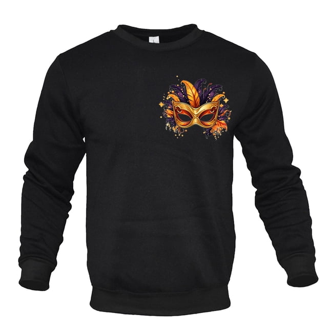 toraway Vêtements d'Été Chemise de Compression Hommes Automne Carnaval Imprimé Haut Décontracté Manches Longues T-Shirt Col Rond T-Shirt Chandail en Molleton S