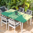 thumbnail image 2 of Happy Easter Rabbits Table Cloths for 6 Foot Rectangle Tables, Spring Daisy Green Silhouette Yellow Patio Waterproof Elastic Fitted Tablecloths, Washable Rectangular Table Cover for Camping, 2 of 8