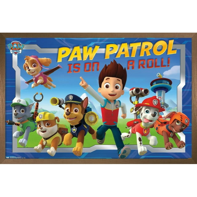 Nickelodeon Paw Patrol - Crew Wall Poster, 14.725" x 22.375" Framed