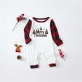 thumbnail image 2 of Odeerbi Christmas Pajamas for Family Plaid Holiday Long Sleeve Family Christmas Pajamas Matching Sets Baby Fashion Plaid Print Blouse Tops Pants Sleepwear Xmas Family Matching PJs Set Red, 2 of 5