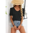 thumbnail image 3 of AnuYalue Puff Sleeve T-Shirt for Women V Neck Casual Summer Shirt Short Sleeve Solid Color Tops Vacation Daily Wear Tshirt, 3 of 7