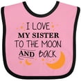 thumbnail image 3 of Inktastic I Love My Sister to the Moon and Back Boys or Girls Baby Bib, 3 of 4