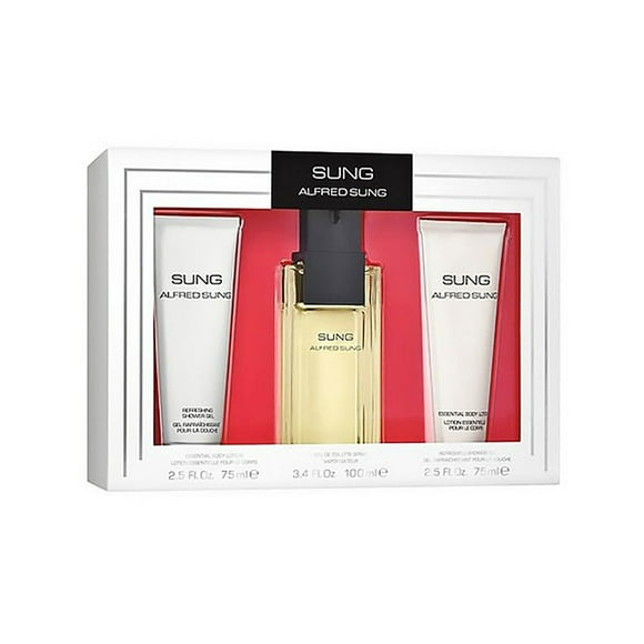 (pack 3) Alfred Sung Perfume By Alfred Sung Gift Set - 3.4 oz Eau De Toilette Spray + 2.5 oz Body Lotion + 2.5 oz Shower Gel
