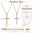 thumbnail image 2 of Jewelry Necklace Mens Jewelry Cross Necklace Necklaces Mens Necklaces Gold/Silver Cross Necklace for Men 2 Pack, 2 of 7