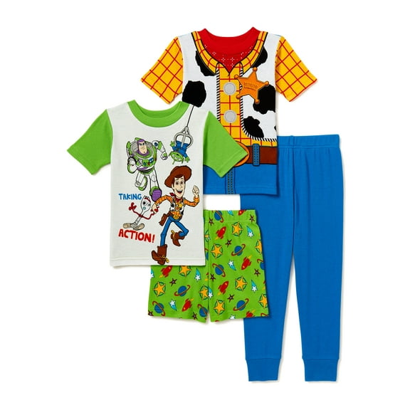 Toy Story 4 Toddler Boy Cotton Knit Pajamas, 4-Piece Set, Sizes 2T-4T