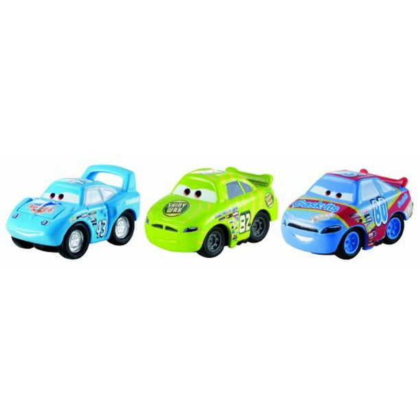 Disney/Pixar Cars, Micro Véhicules à Dérive, Cire Brillante N ° 82, Gask-Son N ° 80, et le Roi, 3-Pack.